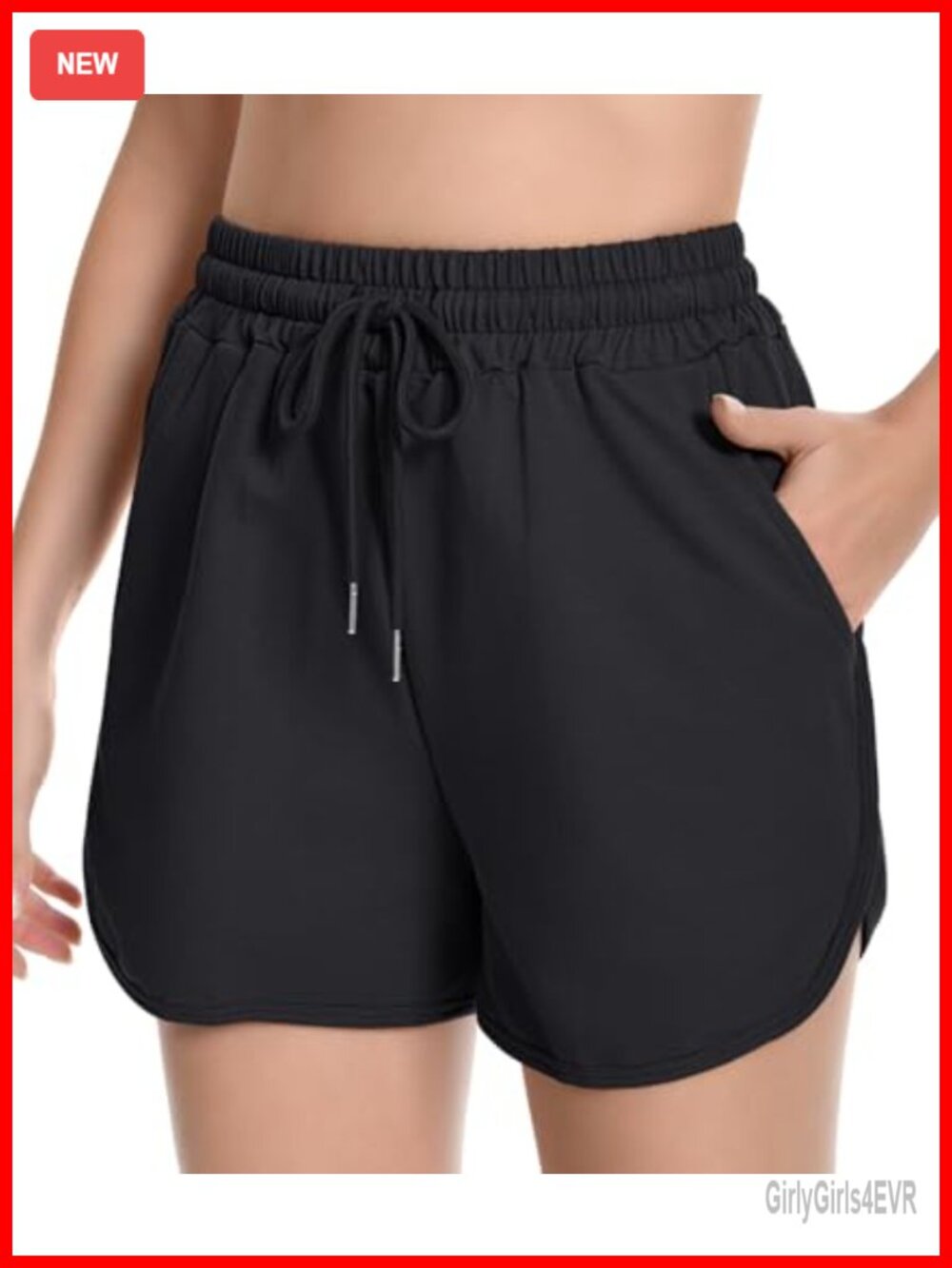 Womens Cotton Spandex Sweat Shorts Curvy Hem High Waist Workout Lounge Shorts